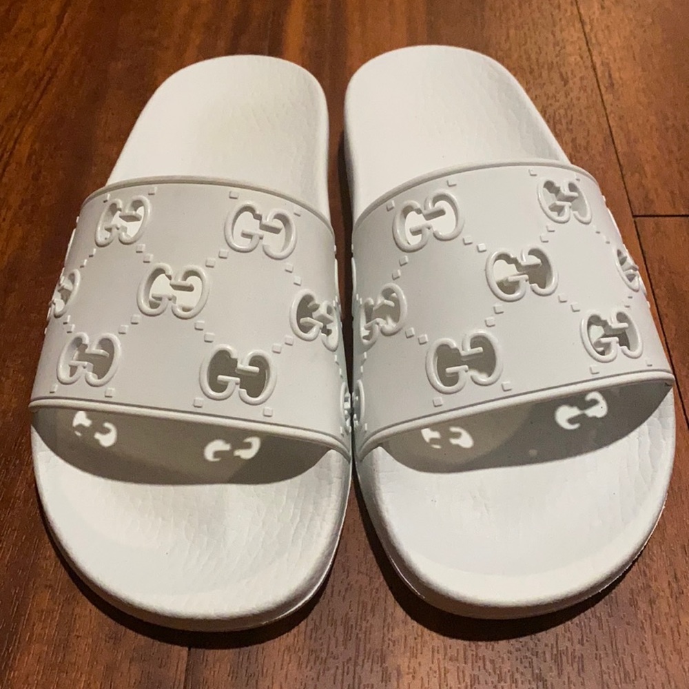 Authentic Gucci white slides
